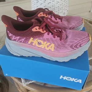 Hoka Pink and Burgundy Athletic Shoes Sz 10B
